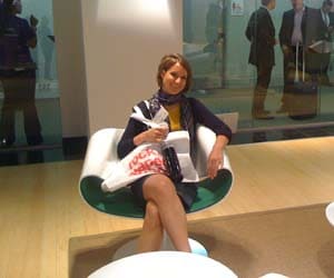 Alexis at Neocon Alexis, our architectural intern for Summer 2010, finds a funky chair at NeoCon.